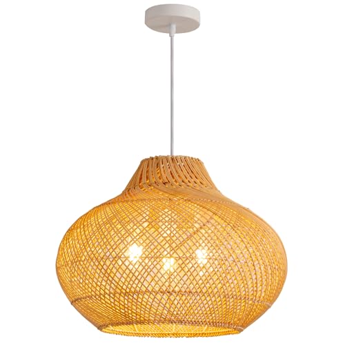 Oval Rattan Pendant Light
