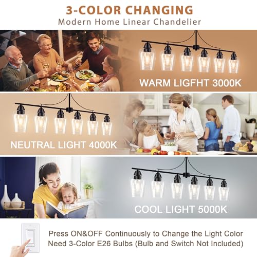 Dining Room Light Fixtures over Table 45" Farmhouse Kitchen Island Lighting (6 Light)