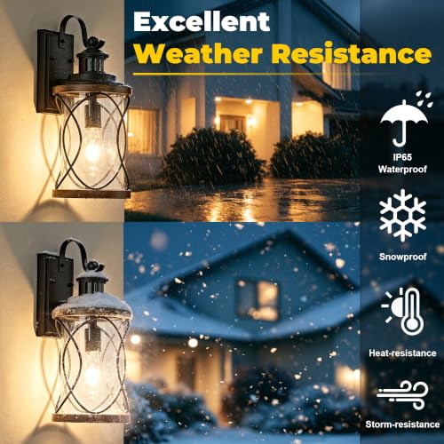 14" Farmhouse Motion Sensor Wall Light (Wood Grain / 14''(1-Pack))