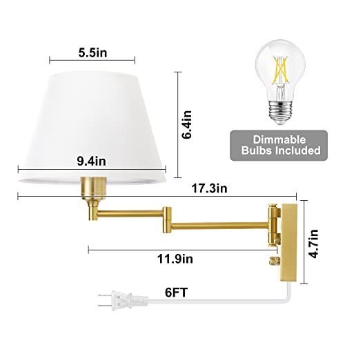 Wall Sconce Plug in (Gold / Medium)