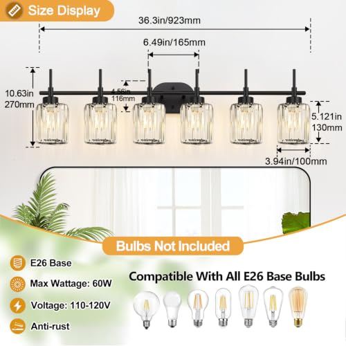 Modern Bathroom Vanity Light 6 (Matte Black / 6-light)