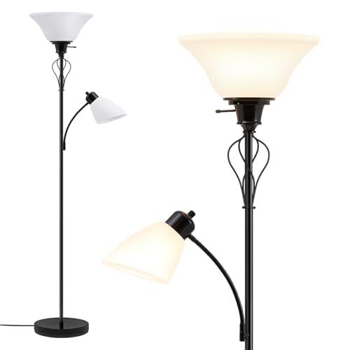 Floor Lamps for Living Room (Glossy Black)