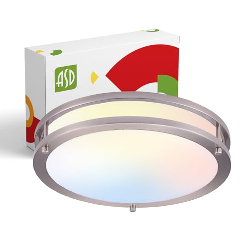 LED 10" Round Flush Mount Lighting (Brushed Nickel)