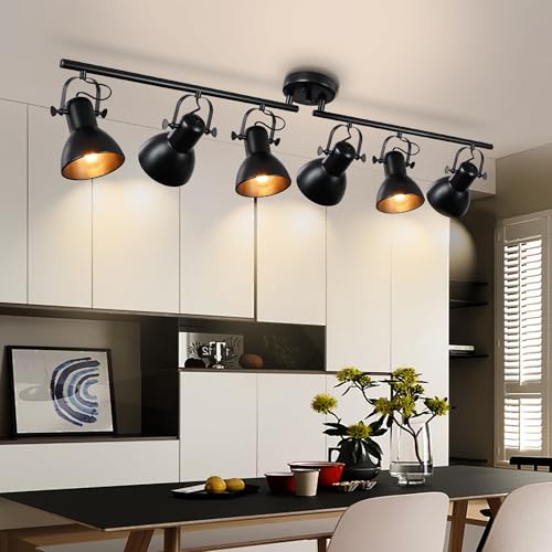 6 Light Kitchen Track Lighting Rotatable Heads for Farmhouse Island (6 Light)