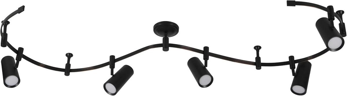 Ellipse Track Ceiling Light with 5 Adjustable LED Heads (Black)