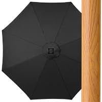 10ft Solar Polyester LED Lighted Patio Umbrella w