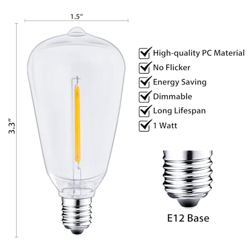 25 Packs ST38 LED Edison Bulbs (25PC)