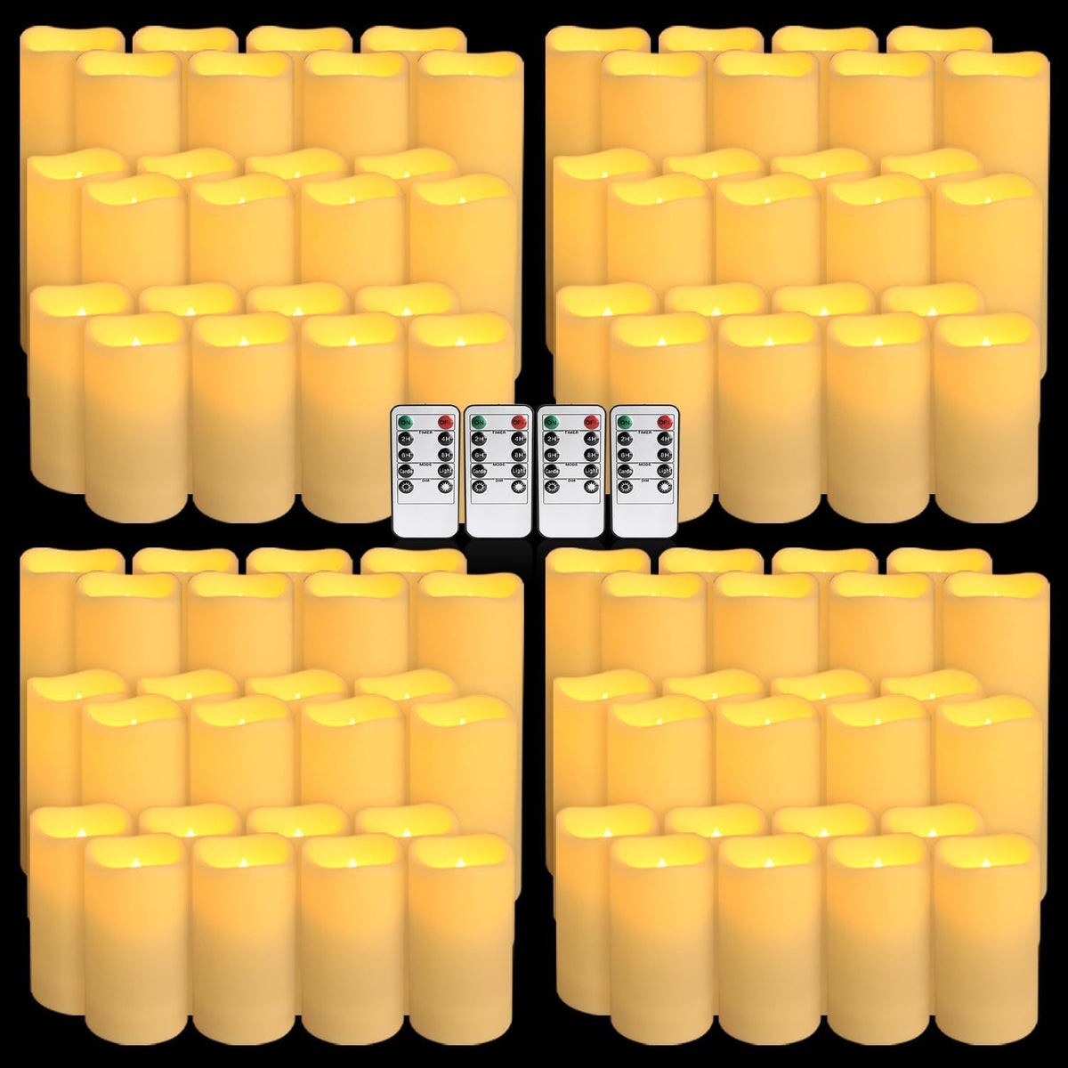 Set of 96 Waterproof Outdoor Flameless Candles (96 Ivory)