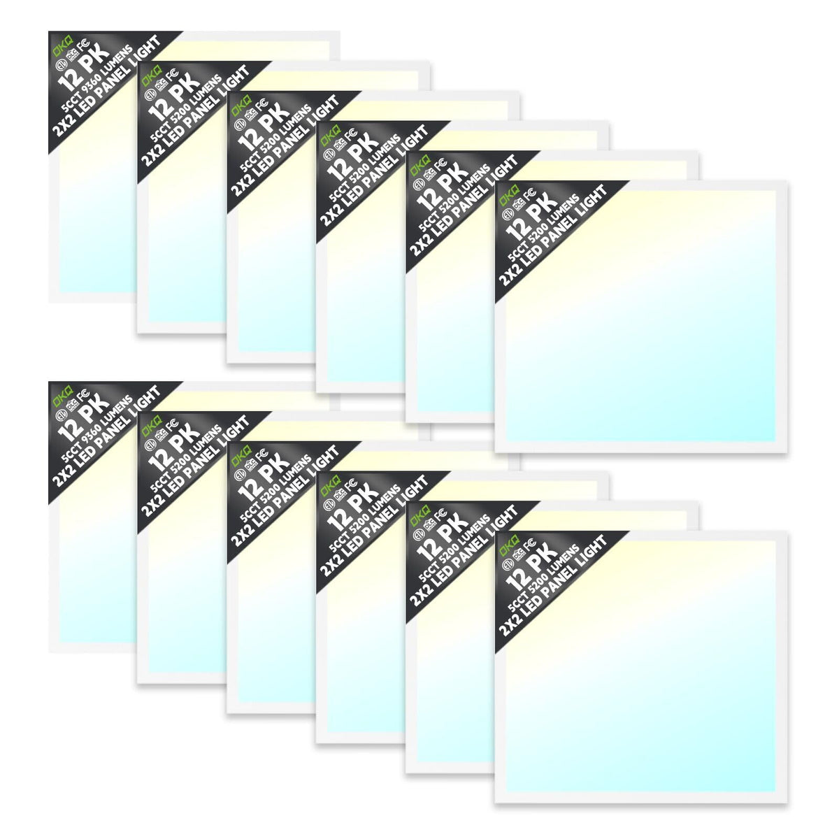 2x2 LED Flat Panel Light Drop Ceiling Office Fixture (2x2FT-12Pack)