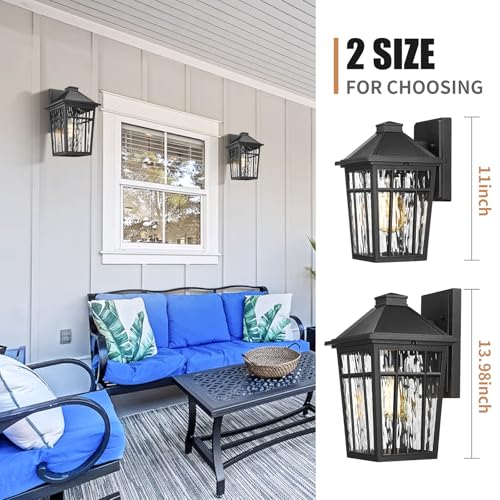 Outdoor Wall Lights for Porch (Black / 14inch-1pack)