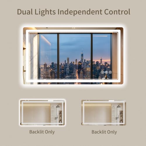 24"x42" LED Bathroom Mirror with Lights (42"L x 24"W)