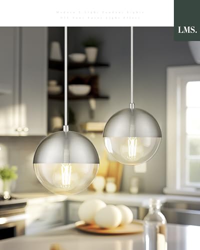 6 inch Industrial Pendant Light (Silver / 6" Clear Glass, 1 pack)