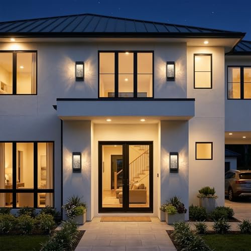 2 Pack LED Outdoor Wall Lights (Classic Style- 2 PACK / Black)