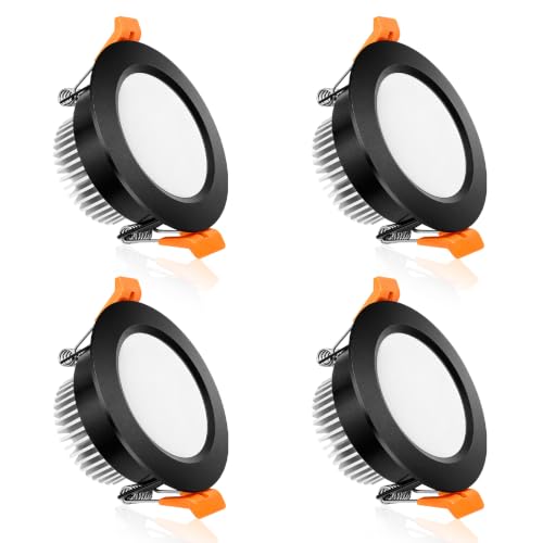 2 Inch LED Recessed Lighting (3000k (Warm White) / 4 Pack (Black))