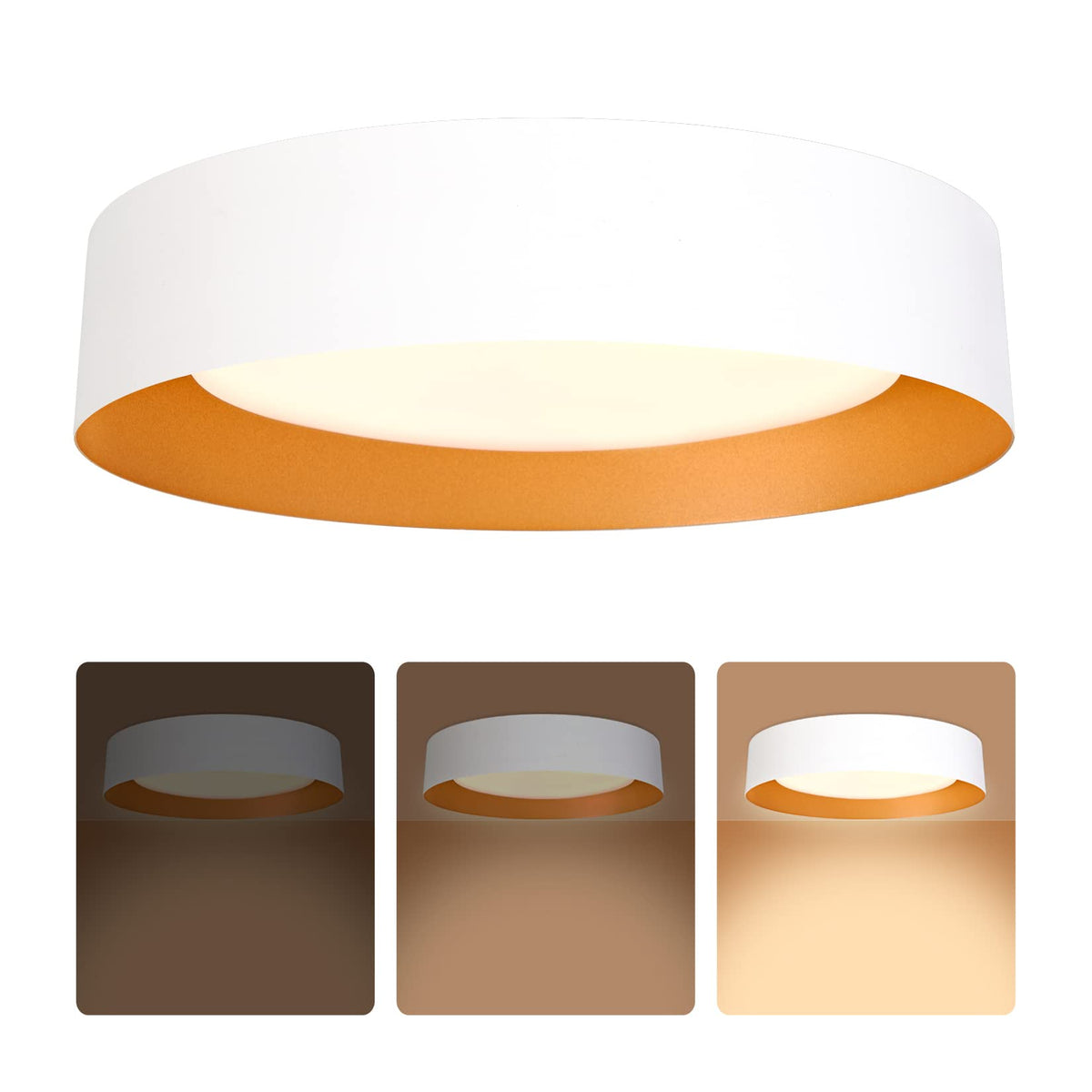 16.5" Flush Mount Ceiling Light (Matte White / 16.5 Inch-1 Pack)