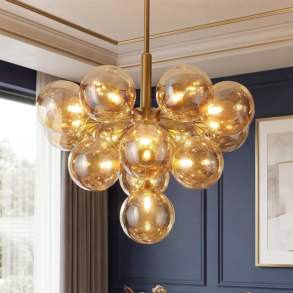 Mid Century Modern Chandelier 13 (D24in)