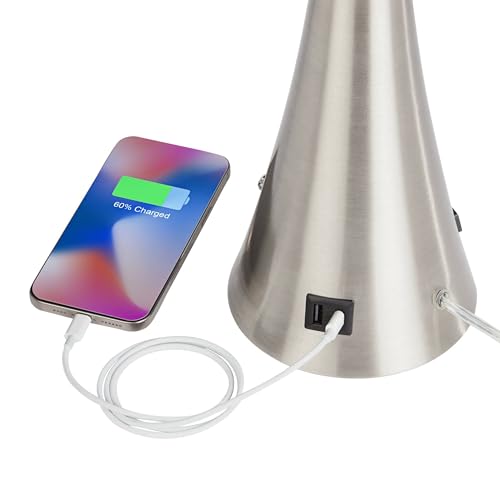 Karl 27 1 2" Tall Table Lamp USB Set of 2 Full Range Dimmers Brushed Nickel