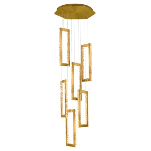 Modern Chandelier Adjustable Rings Rectangle Crystal Chandelier for Living Room