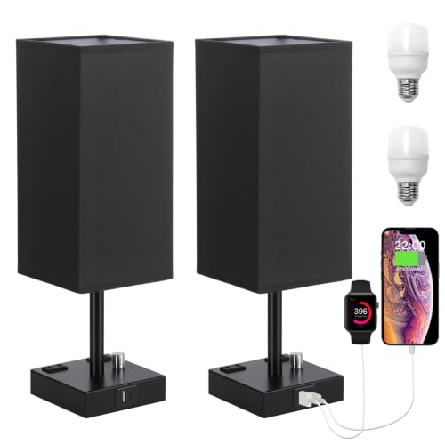 Fully Dimmable Set of 2 Nightstand Lamps