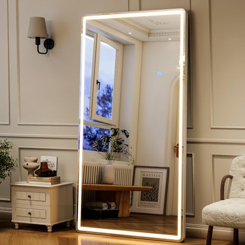 34x76 inch Full Length Mirror with Lights (Rectangle / 76"L x 34"W)