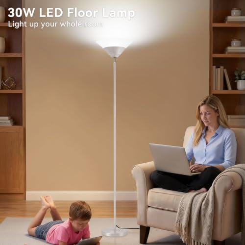Torchiere Floor Lamp (Silver)
