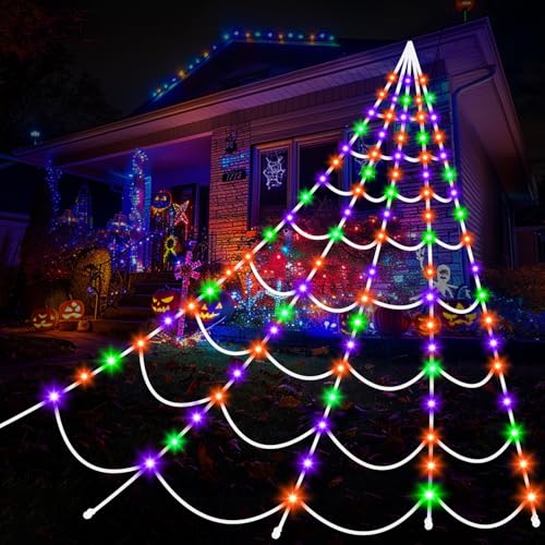 Halloween Decorations Outdoor Spiders Web Lights