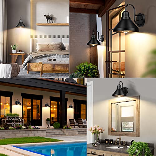 Gooseneck Outdoor Light Fixtures (Black / 9.25IN)