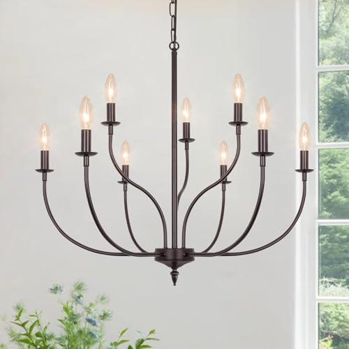 9 Light Farmhouse Chandelier (Oil-Rubbed Bronze / 9 Light)