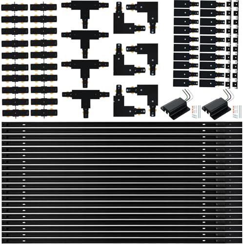 65.6FT H Track Lighting Rail Kit (Black / 65.6FT)