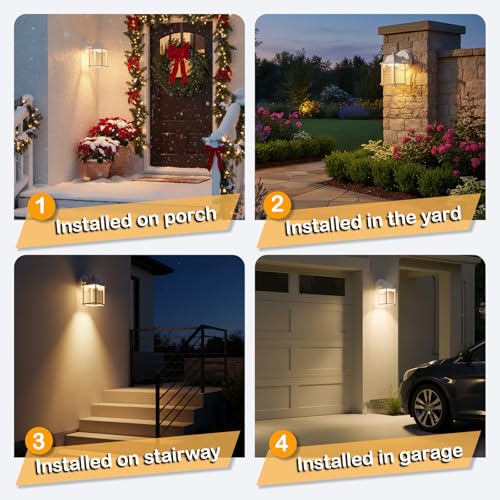 Outdoor Wall Light Fixture (3000K White / 2-pack)