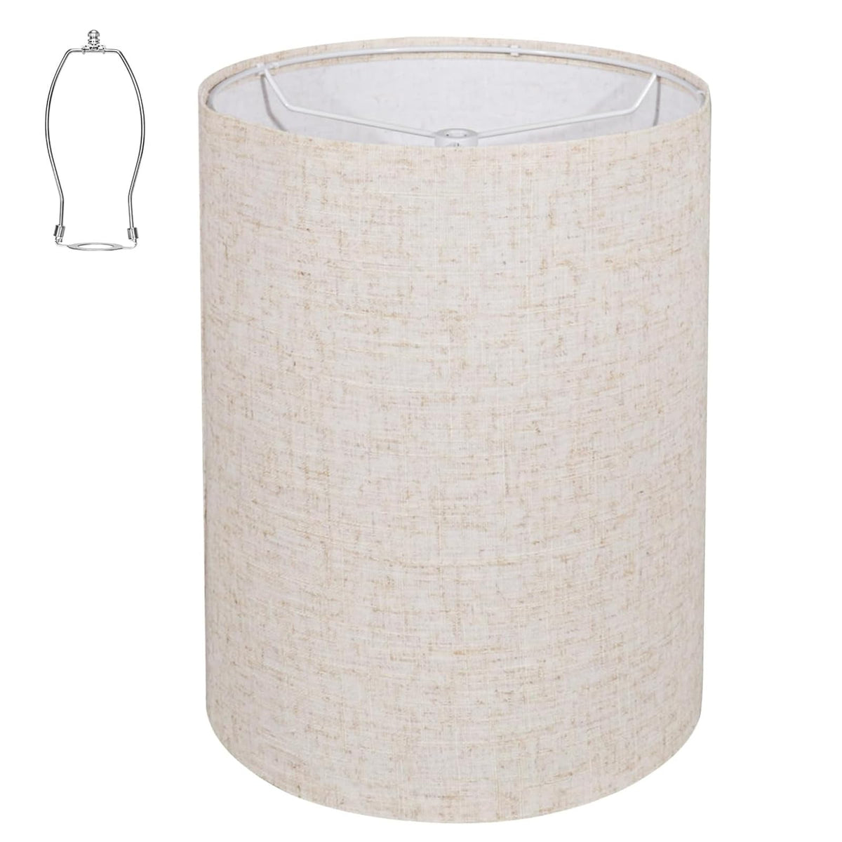 Tall Drum Lamp Shade for Table Lamps (Beige / 10x10x13 inch-1 Pack)