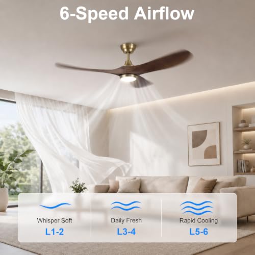 60 Inch Ceiling Fan with Lights (Gold & Brown / 60 inch)