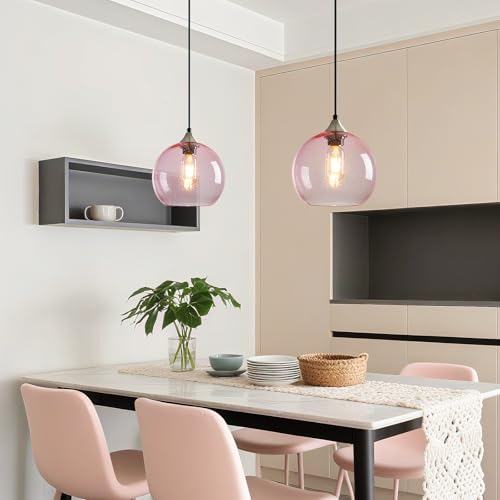 Pink Pendant Lights Kitchen Island 1 Pack (Pink / M - 7.87 in)