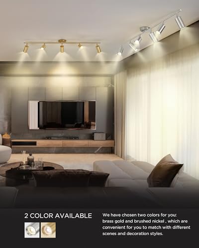 3000K LED Track Lighting (Kaleidoscope, Brushed Nickel / 53", 6-light)