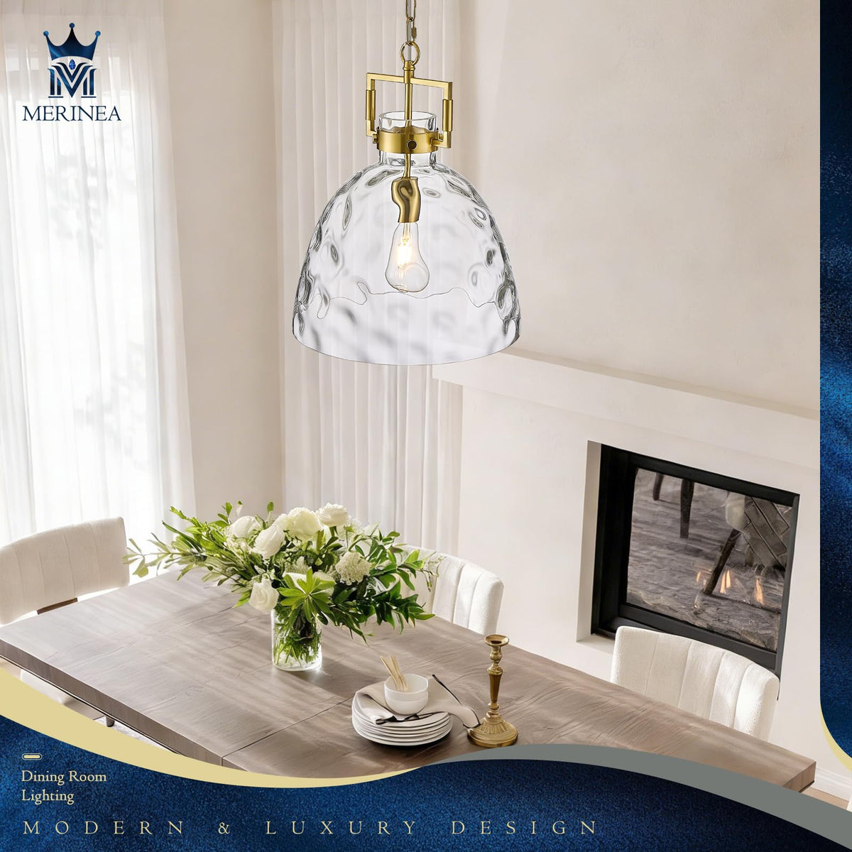13.8" Gold Glass Pendant Light (Golden)
