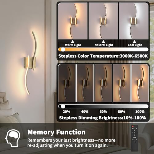 Battery Operated Wall Sconces Set of 2 (Brushed Bronze / 26.8 inch)