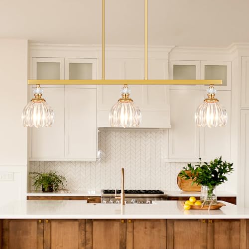 Gold Island Light for Kitchen (3-Light / Gold)