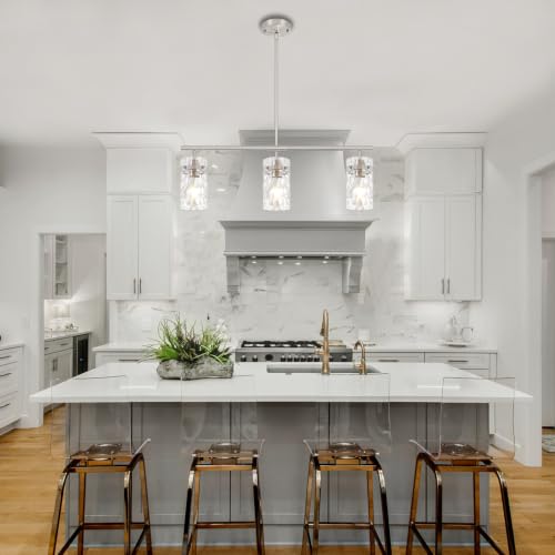 29.52" Brushed Nickel Linear Chandelier Kitchen Dining Room Island Lights (3-Light Brushed Nickel)