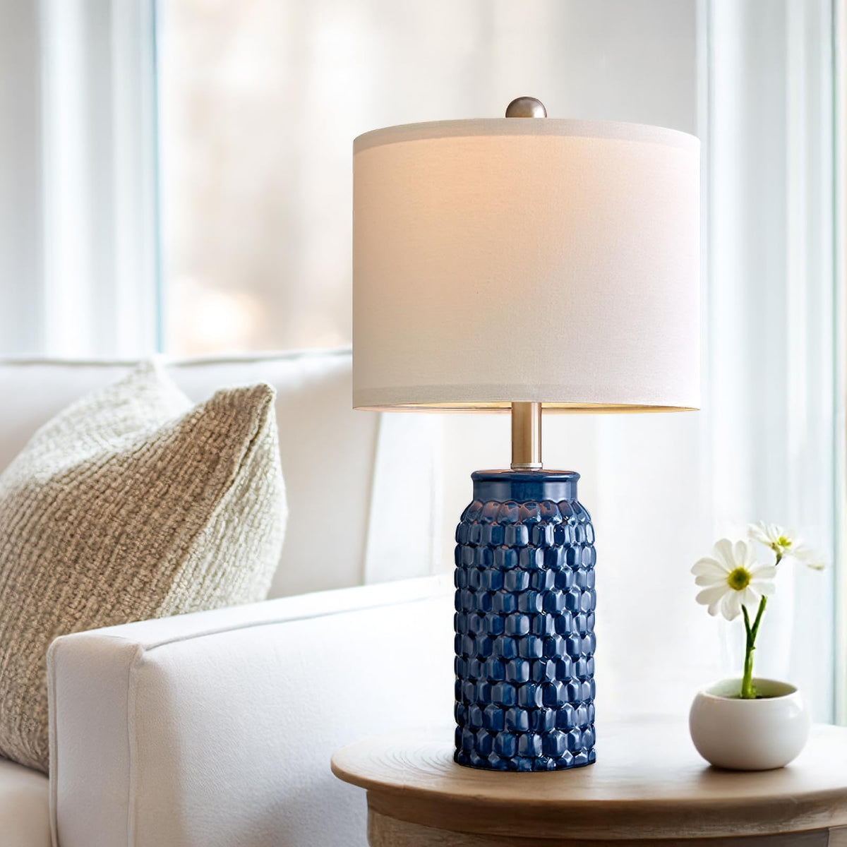 20.5" Small Bedside Lamps Set of 2 (20.5" Small - Blue)