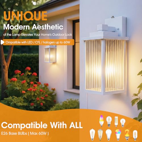 13" White Dusk to Dawn Outdoor Light (White / 13''-1 Pack)