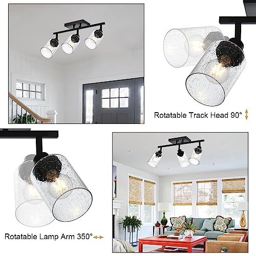3 Light Track Lighting Fixtures Ceiling Spot Light (Black / 3-Light)