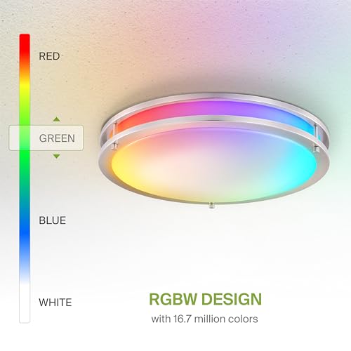 LED 18" Round Flush Mount Lighting (Brushed Nickel)