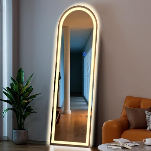 Arch Full Length Standing Mirror with LED Lights (Arched / 63"L x 20"W)