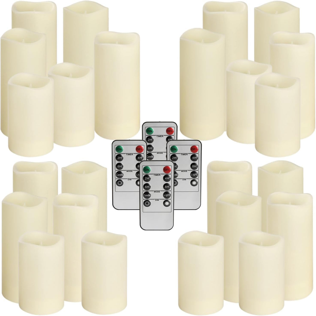 Set of 24 Waterproof Outdoor Flameless Candles (24 Pack Ivory-2)
