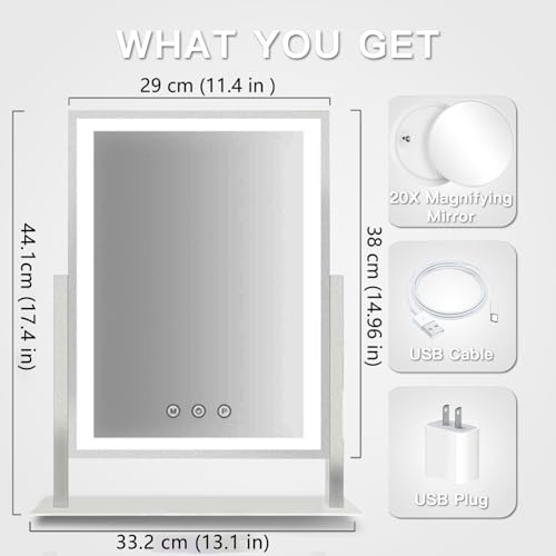 Lighted Makeup Mirror (17.4"L x 13.1"W)