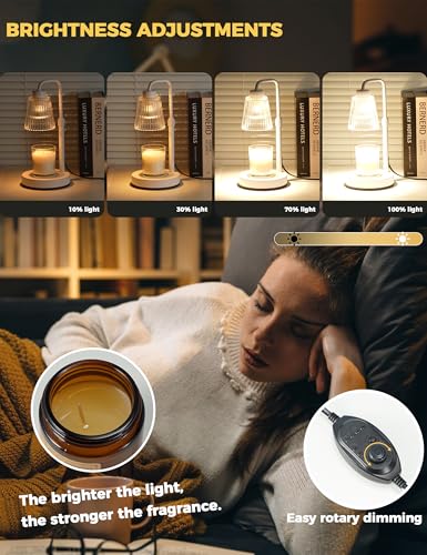 White Candle Warmer Lamp with 24h Cycle Timer (White)
