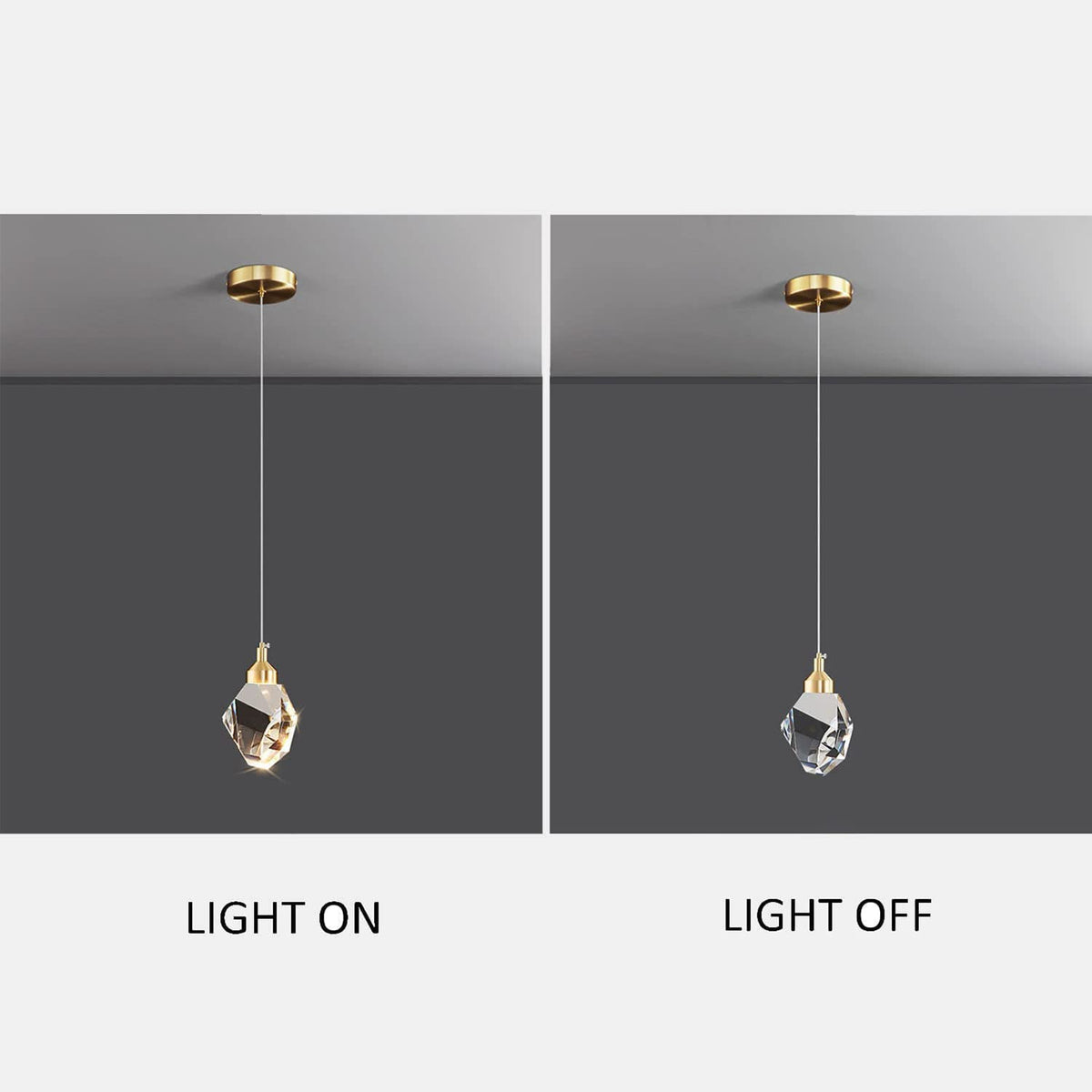 Gold Diamond Crystal Pendant Light (Gold / 1-Light)