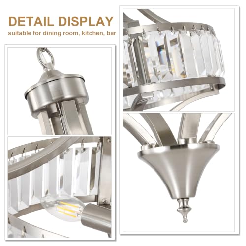 16" Brushed Nickel Crystal Chandelier 4 (4-Light Chandelier / Brushed Nickel)