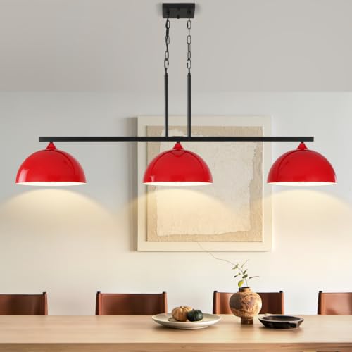 3 Light Red Island Lights for Kitchen (3 Light / Red)