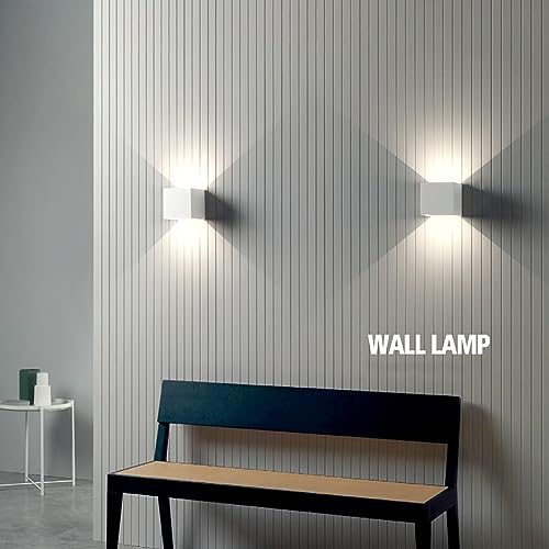 4 PCS LED 12W Outdoor Wall Lights Sconces Exterior (White-4000K-Natural Light / 3.94in.【4 Pack】)